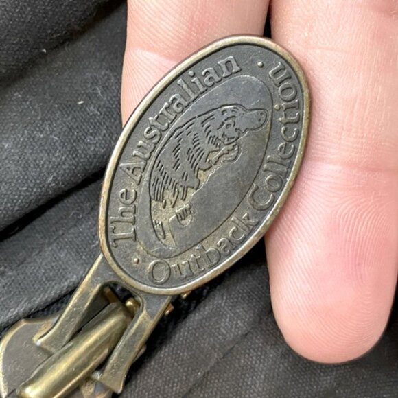 Vintage The Australian Outback Brown Cotton Oilskin Utility Jacket Chore Coat M - Picture 8 of 16